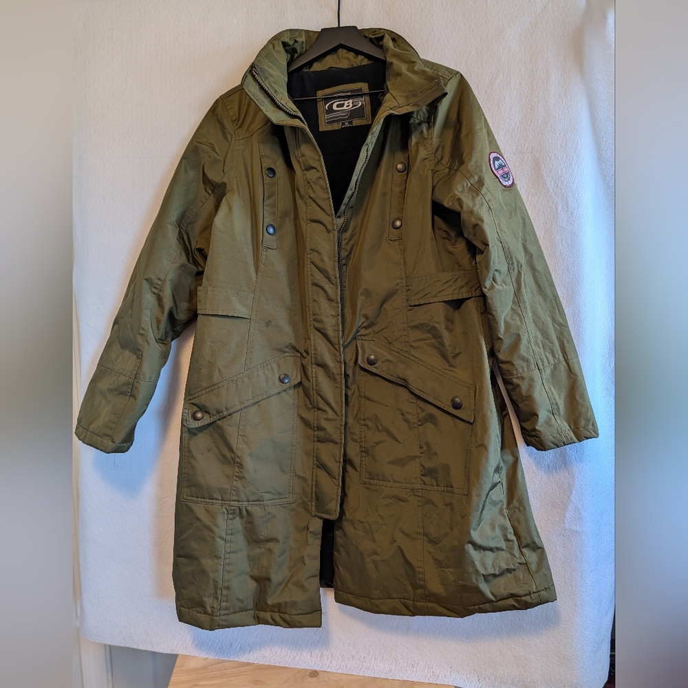CB Sport Women Military Field Jacket Olive Green Heavyweight Anorak Poly XL Snow